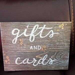 Gifts and cards wood sign